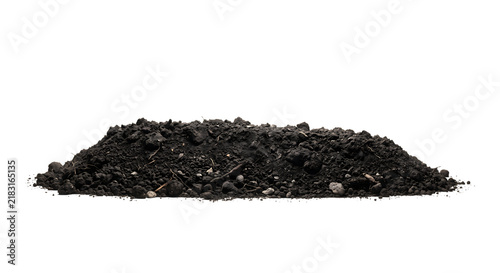 Bild auf Leinwand Pile of dark rich garden soil and fertile earth