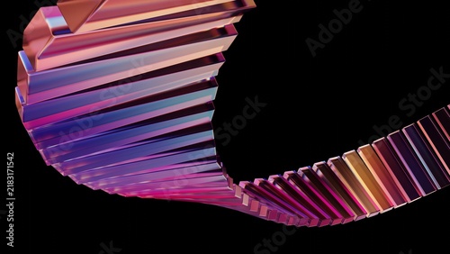 Картината върху платно 3d render, geometric pattern, transparency design, abstract red glass structure, futuristic background with reflections