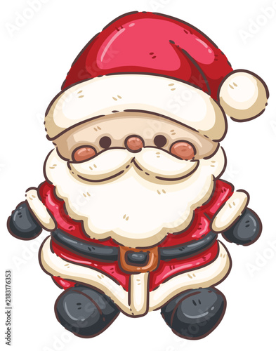 Full Body Smiling Santa Claus Character Illustration