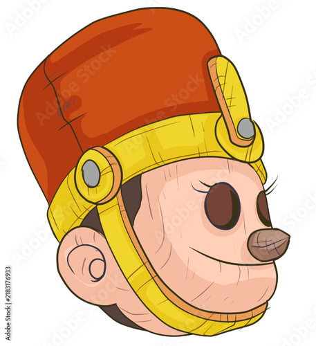 Traditional Nutcracker Soldier Head Avatar Illustration