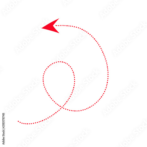 Canvastavla A curved arrow with a dashed line pointing to the left