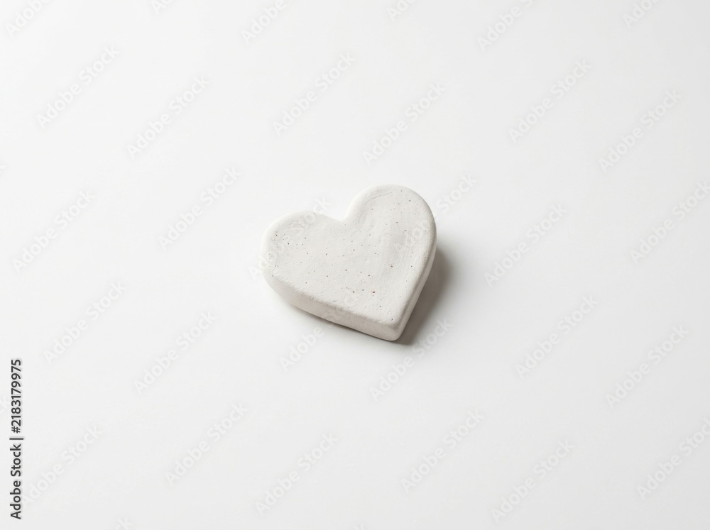 Fototapeta premium Delicate White Ceramic Heart Decor Isolated