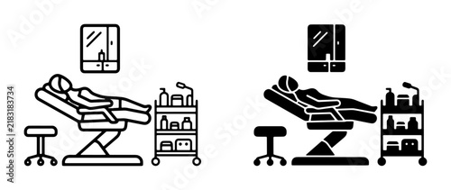 Beauty Salon Scene, Spa Treatment Room, Facial Bed, Skincare Products, Salon Equipment, Wellness Service, Relaxation