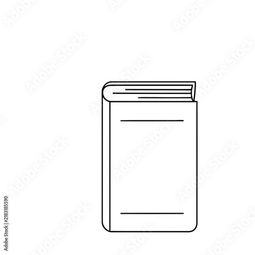 Simple Line Art of a Closed Book