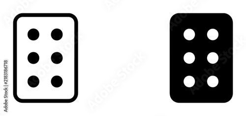 Dice Icons, Six Dot Symbols, Gambling Game Elements, Chance and Luck Vector Graphics, Casino Game Pieces