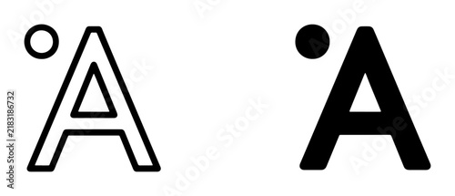 Minimalist Letter A Icons, Outline and Solid Black, Symbol Set for Branding and Design