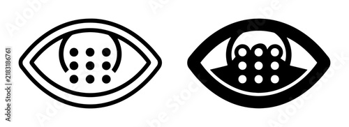 Braille Eye Icons, Vision Impairment Symbols, Accessibility Concepts, Medical Health Graphics, Blindness Awareness