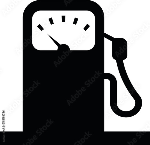 Black gas station fuel pump icon transparent PNG