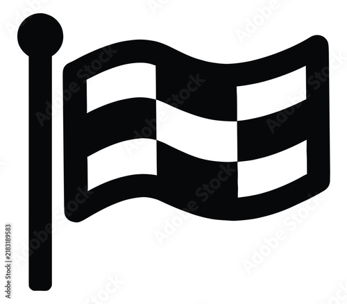 Black and white checkered racing flag icon on a pole