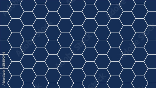 Seamless Navy Blue Hexagon Grid Geometric Pattern Background