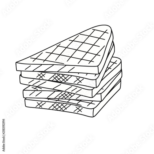 Stack of triangular sandwiches