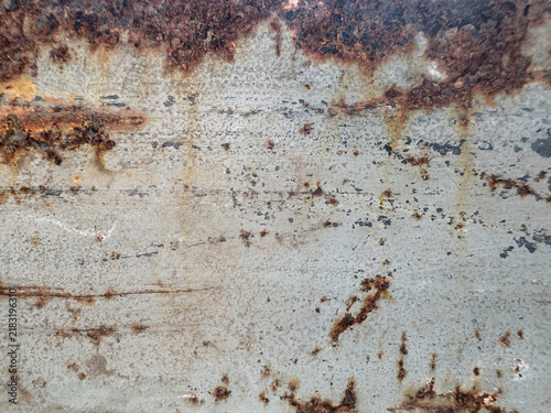 Cuadro en lienzo Rusty Metal Wall Texture Background with Weathered Iron Surface, Aged Brown Grun