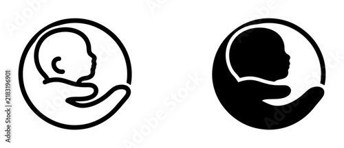 Fotografie Baby Care Icons, Newborn Protection Symbols, Infant Safety Graphics, Child Welfa