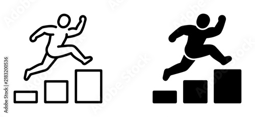 Success Icons, Career Growth, Business Progress, Achievement, Steps Up, Vector Art, Silhouette, Goal Setting, Motivation, Performance