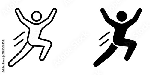 Dynamic Runner Icon, Silhouette Athlete, Motion Graphic, Sprinting Figure, Sports Symbol, Fitness Vector, Active Lifestyle