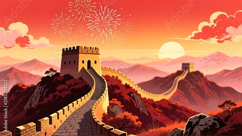 sunset in china