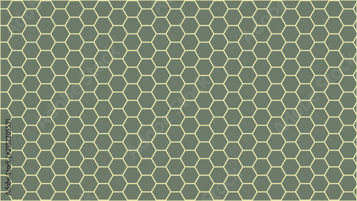 Seamless Olive Green Hexagon Grid Geometric Pattern Background