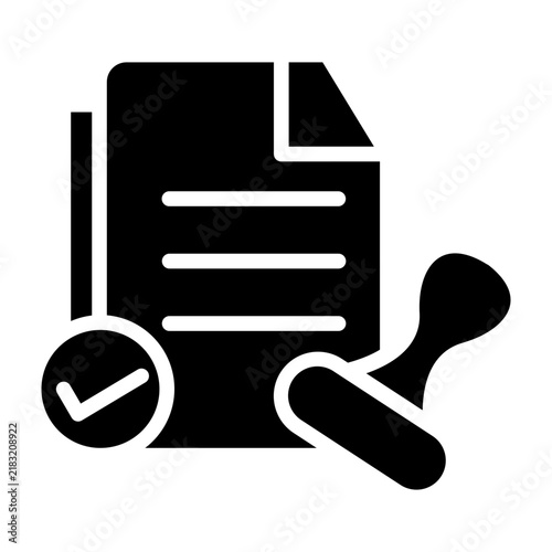Regulatory Approval Vector Glyph Icon Design