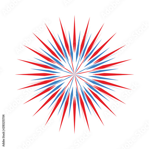 Red White and Blue Patriotic Starburst Isolated on Transparent