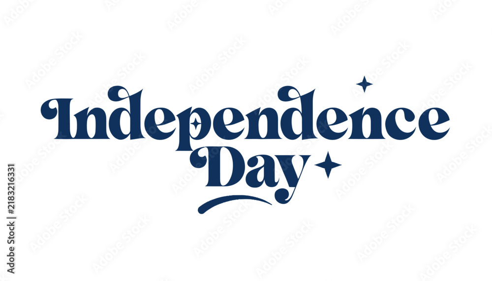 Fototapeta premium Independence day text with star symbols