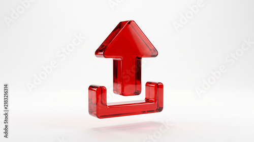 Obraz na płótnie Red glass upload icon