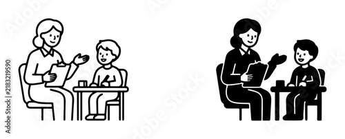 Teacher and Student Interaction, Education Concept, School Learning, Mentorship, Tutoring Session, Vector Illustration