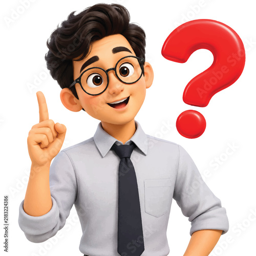 businessman with question mark