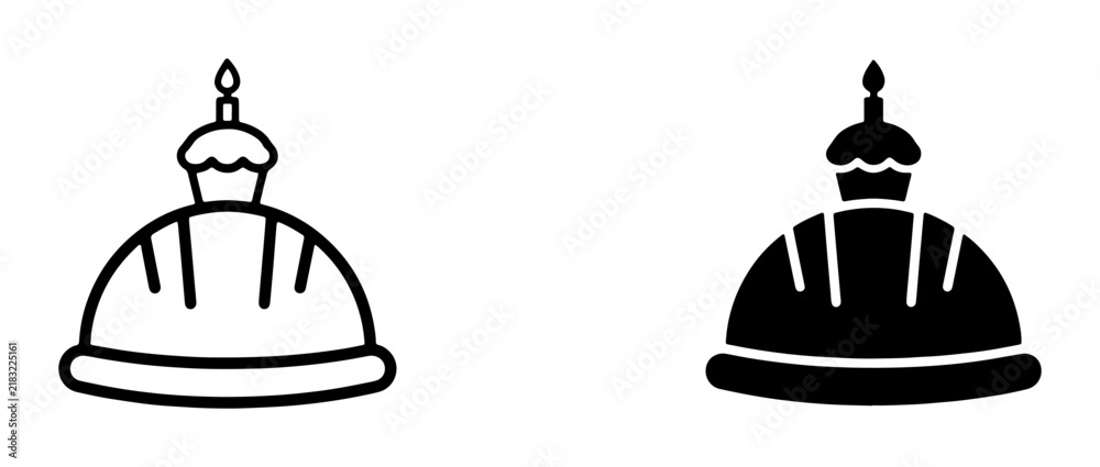 Naklejka premium Birthday Cake Icon Set, Celebration Dessert Vector Graphics, Sweet Treat Symbols for Party Invitations and Food Graphics