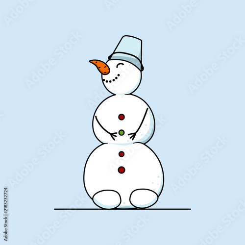 snowman, snow, happy character, kids illustration