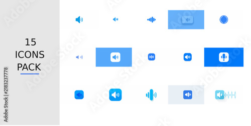 Blue Flat Volume Icon – Solid Blue Vector Symbol for Apps, Websites, UI Kits, Mobile Interfaces, Presentations, Infographics and Modern Digital Design Projects