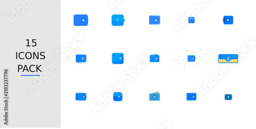 Blue Flat Wallet Icon – Solid Blue Vector Symbol for Apps, Websites, UI Kits, Mobile Interfaces, Presentations, Infographics and Modern Digital Design Projects
