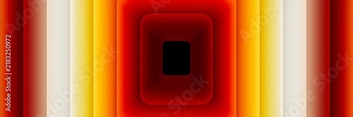Red and orange tunnel effect with glowing square frames fading into darkness