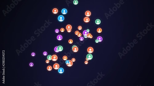 HUD futuristic technology interface with glowing nodes and connecting data lines