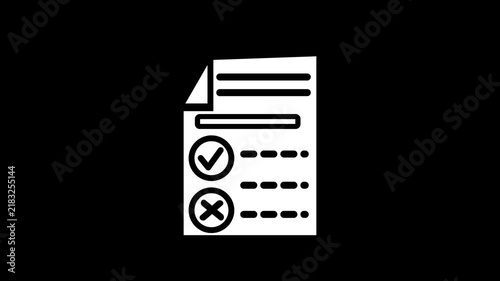  document minimalist stroke animation.on black screen.clipboard minimalist stroke animation.4k video