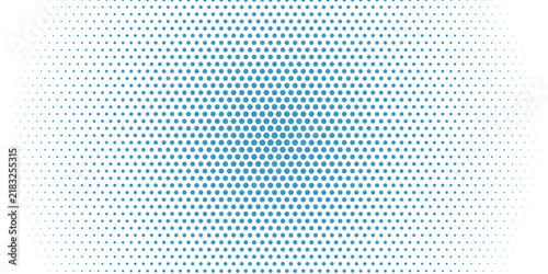 Bild auf Leinwand A visually striking abstract pattern composed of numerous tiny blue figures, arranged in a radial gradient that fades from dense to sparse