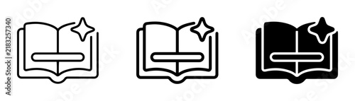 Open Book Icons, Knowledge Symbol, Learning and Education Graphics