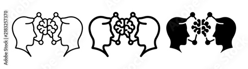 Brainstorming Icons, Collaboration Concepts, Idea Exchange Vector Set