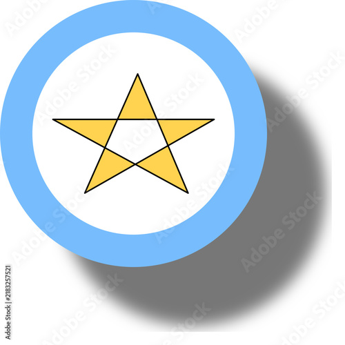 star icon on metal button