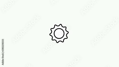 Setting Icon vector illustration.Settings icon animation.setting roted icon.4K setting vector video animation.
