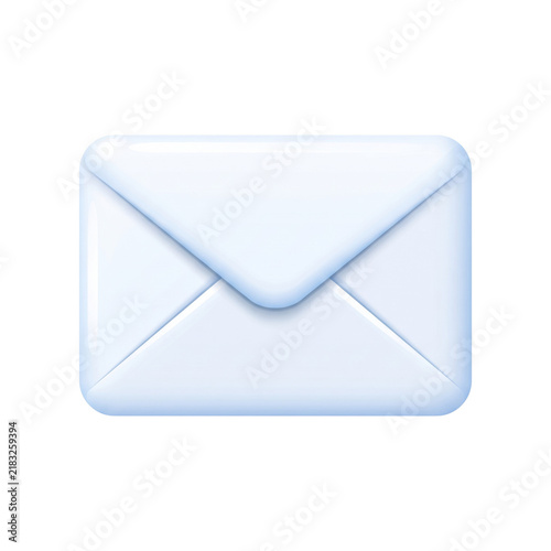 Fotografie White closed envelope icon for email message and contact