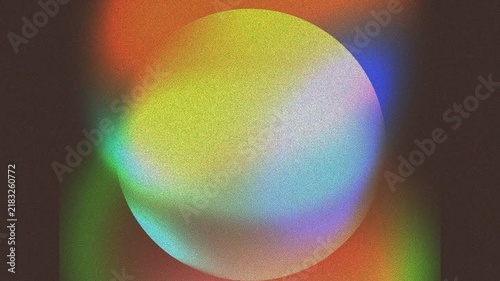 Abstract grainy sphere with rainbow light refraction and prism effect abstract orb spectral colors