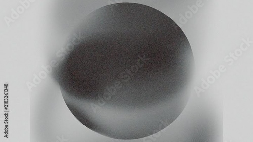 Monochromatic grainy sphere against a soft gray abstract background with monochrome orb