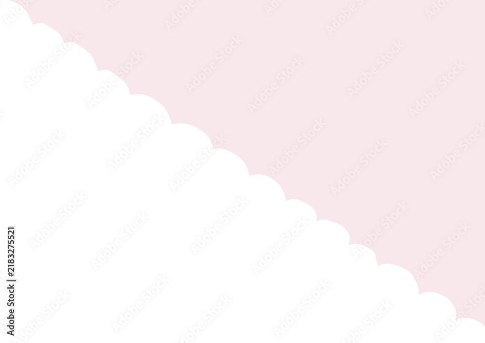 Fototapeta premium 空と空の左下を覆っている雲のシンプルな手描きの背景（ピンク）