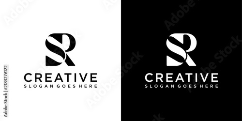 Obraz na płótnie SR or RS initial letter logo design vector