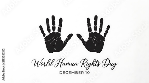 Handprint art design celebrating world human rights day on december tenth with handprints equality painting activism
