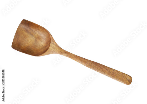 Cuadro en lienzo Wooden turner scoop brown kitchen tool for culinary food preparation