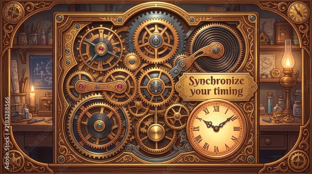 Obraz premium Intricate Steampunk Clockwork Mechanism with 
