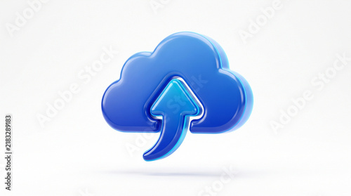 Obraz na płótnie Blue upload icon cloud