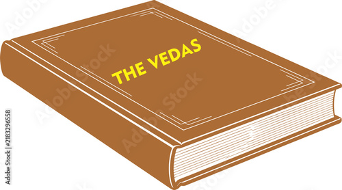 The Vedas, sacred religious texts originating in ancient India and forming the oldest scriptures of Hinduism. PNG image.