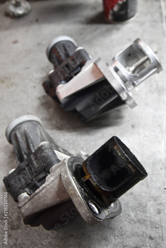 Replacing an old EGR valve with a new one on a diesel vehicle, or cleaning the EGR valve.